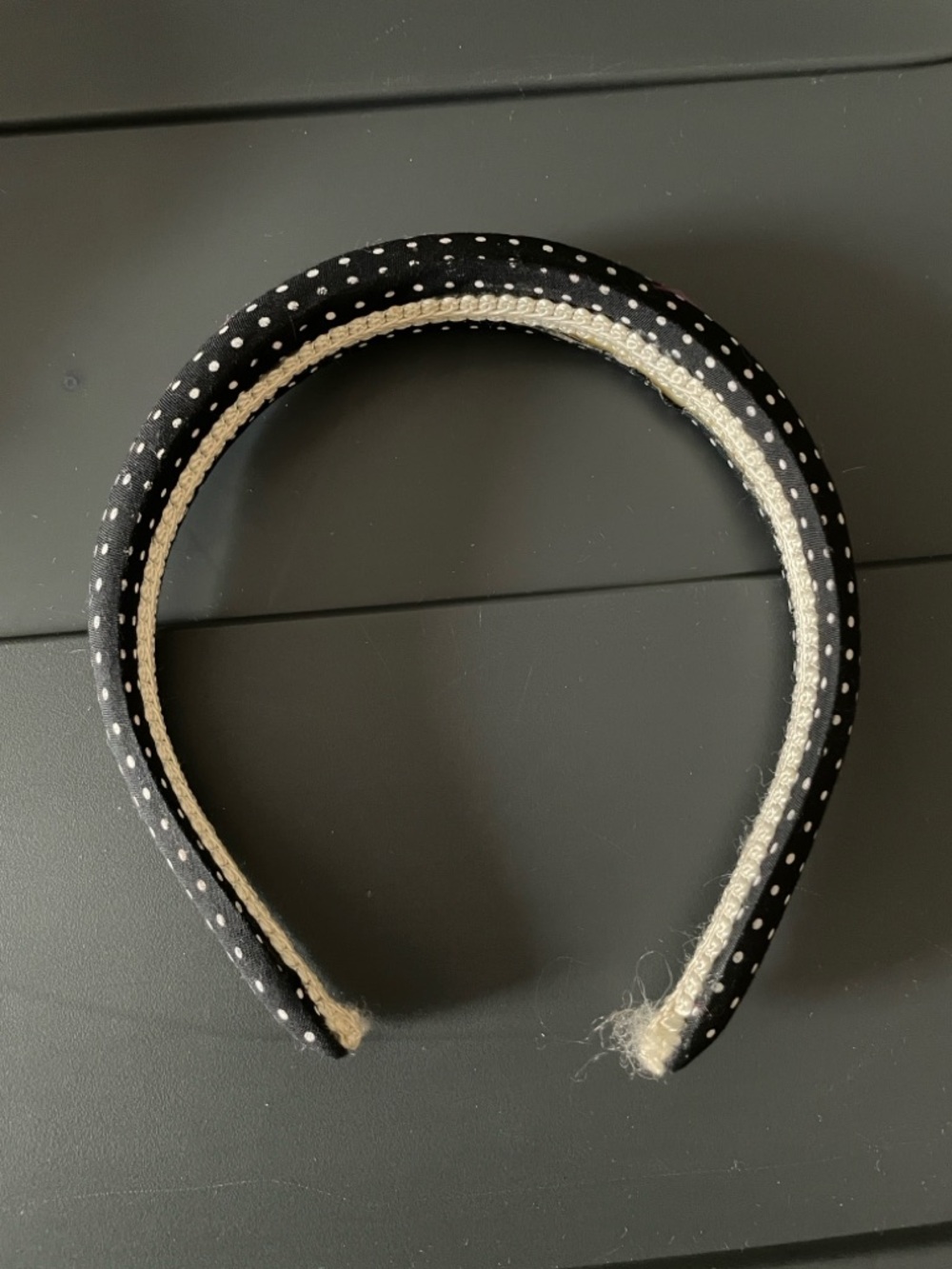 Vintage Black and White Polka Dot Headband